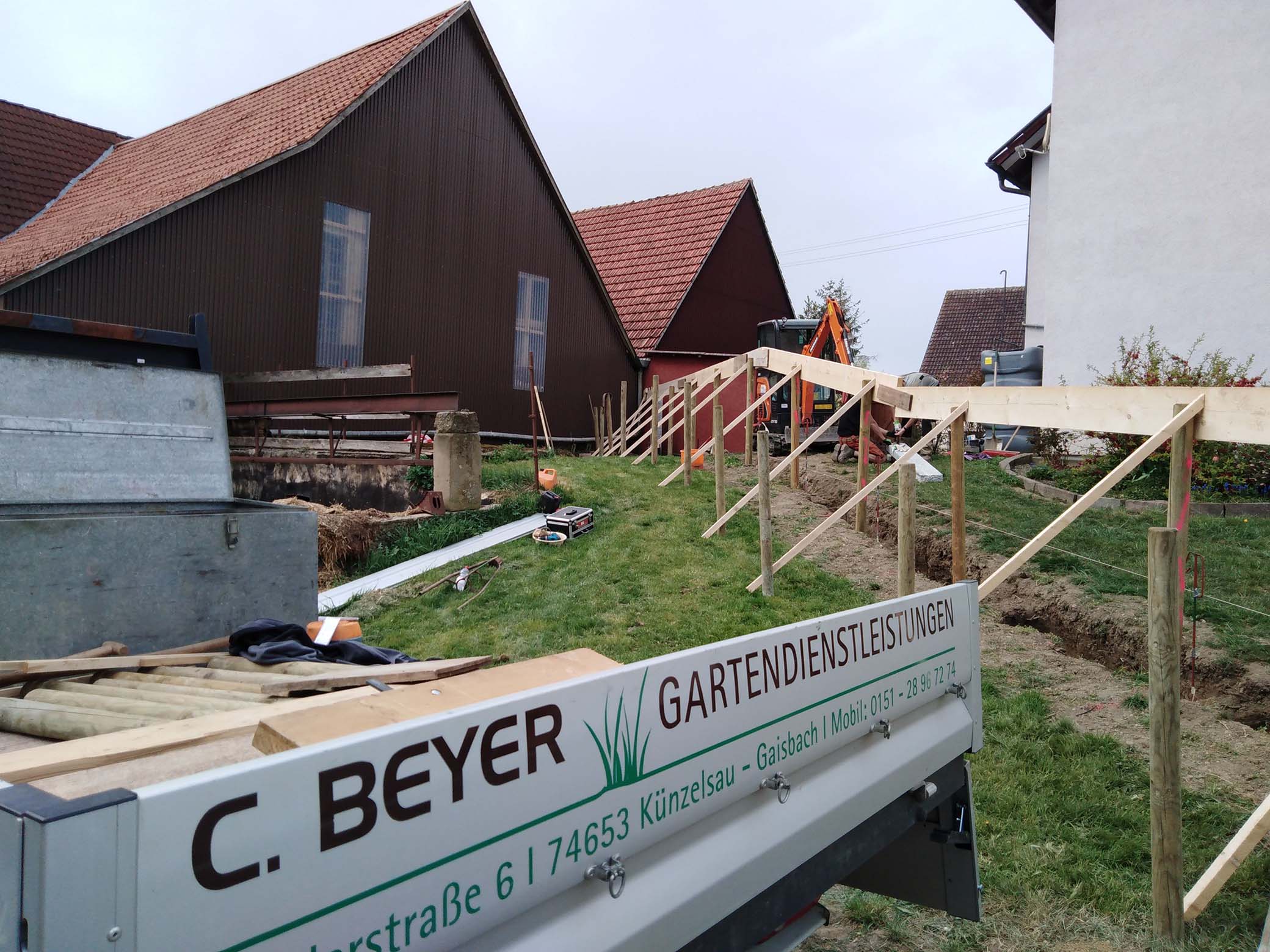 Gartenmauer setzen | Christoph Beyer Galabau Künzelsau
